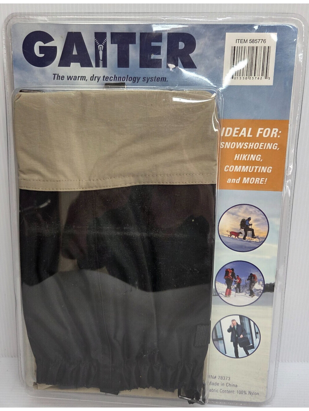 Gaiter L/XL Waterproof Snow Boot Leg Gaiters Hiking Snowshoe Nylon New Package